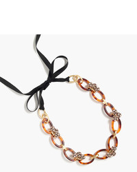 J.Crew Tortoise Oval Link Necklace With Crystals