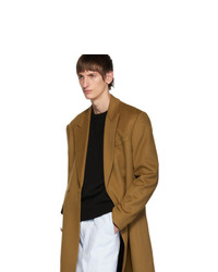 Raf Simons Brown Wool Double Breasted Coat