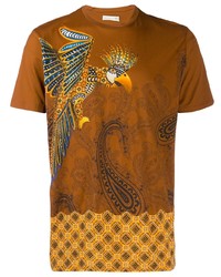 Etro Parrot And Paisley Print T Shirt