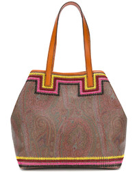 Etro Paisley And Contrast Stitch Detail Bag
