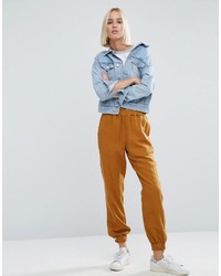 Asos Washed Track Pant With Poppers