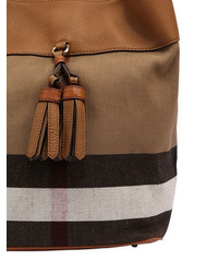 Burberry Medium Ashby Canvas Check Shoulder Bag