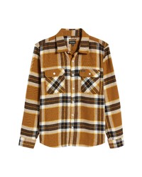 Brixton Bowery Plaid Flannel Button Up Shirt In Medal Bronze At Nordstrom