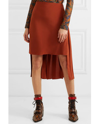 Chloé Asymmetric Pleated Silk Skirt
