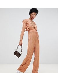 Glamorous Tall Jumpsuit With Flutter Sleeves In Subtle Spot