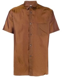 Tobacco Polka Dot Short Sleeve Shirt