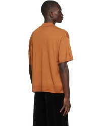 Dries Van Noten Orange Wool Jersey Polo