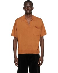 Dries Van Noten Orange Wool Jersey Polo