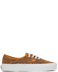 Tobacco Print Canvas Low Top Sneakers