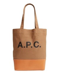 A.P.C. Cabas Axel Canvas Leather Tote