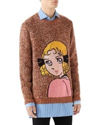 Gucci Manga Intarsia Wool Crewneck Sweater
