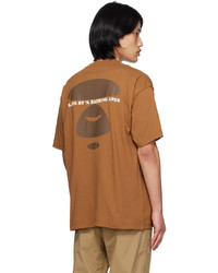 AAPE BY A BATHING APE Brown Printed T Shirt