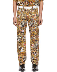 LU'U DAN Beige Leopard Collage Jeans
