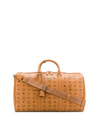 Tobacco Print Leather Holdall