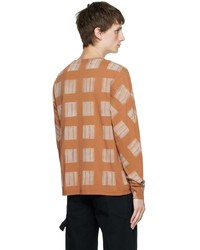 Eckhaus Latta Brown Lapped Long Sleeve T Shirt