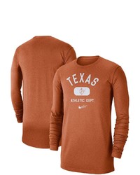 Nike Texas Orange Texas Longhorns Textured Long Sleeve T Shirt In Burnt Orange At Nordstrom