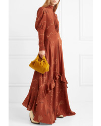 Etro Ruffled Printed Silk Chiffon Maxi Dress