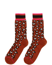 Paul Smith Orange Neon Leopard Socks