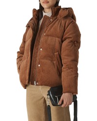 Whistles Casey Corduroy Hooded Puffer Jacket