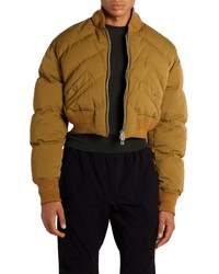 Tobacco Quilted Bomber Jacket