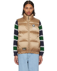 AAPE BY A BATHING APE Gold Printed Down Vest