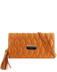 Valentino By Mario Valentino Lena D Quilted Leather Clutch Bag Miele