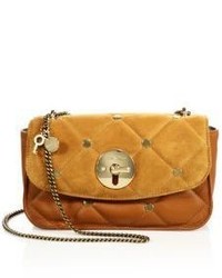 See by Chloe Lois Quilted Leather Suede Chain Crossbody Bag