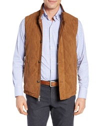 Tobacco Quilted Suede Gilet