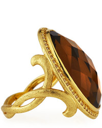 Jude Frances Judefrances Jewelry 18k Oval Cinnamon Topaz Diamond Cocktail Ring
