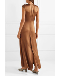 Sies Marjan Zariah Draped Satin Crepe Maxi Dress