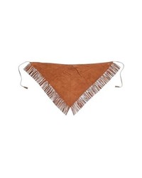 Saint Laurent Fringed Suede Triangle Scarf