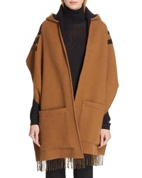 Burberry Vintage Logo Wool Cashmere Hooded Wrap