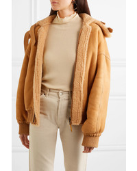 ARJÉ Reversible Leather Trimmed Suede And Shearling Jacket