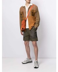 White Mountaineering Colour Blocked Panelled Shirt