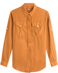 Closed Cotton Shirt With Buttoned Pockets