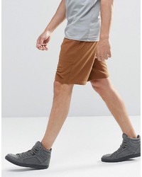 Asos Brand Jersey Shorts In Brown