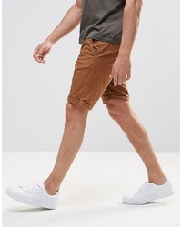 Pull&Bear Slim Fit Shorts In Rust