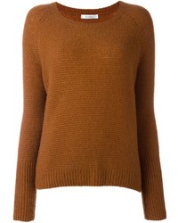 Tobacco Silk Crew-neck Sweater