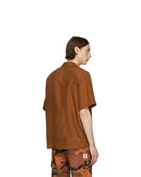 MSGM Brown Silk Shirt
