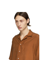 MSGM Brown Silk Shirt