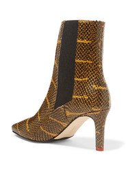 Aeyde Leila Snake Effect Leather Ankle Boots