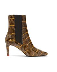 Aeyde Leila Snake Effect Leather Ankle Boots