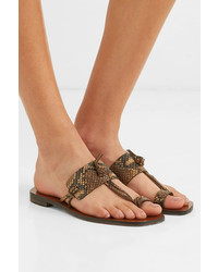 Zimmermann Knotted Snake Effect Leather Sandals