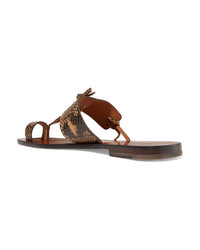 Zimmermann Knotted Snake Effect Leather Sandals