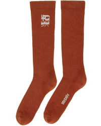 Rick Owens DRKSHDW Orange Graphic Logo Socks