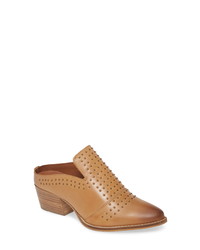 Tobacco Studded Leather Mules