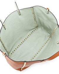 Valentino Rockstud Medium Reversible Tote Bag Browngreen