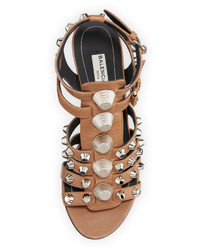 Balenciaga Studded Caged Wedge Sandal