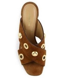 Michael Kors Michl Kors Collection Brianna Studded Suede Crisscross Mules