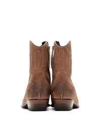 Golden Goose Brown Suede Courtney Boots
